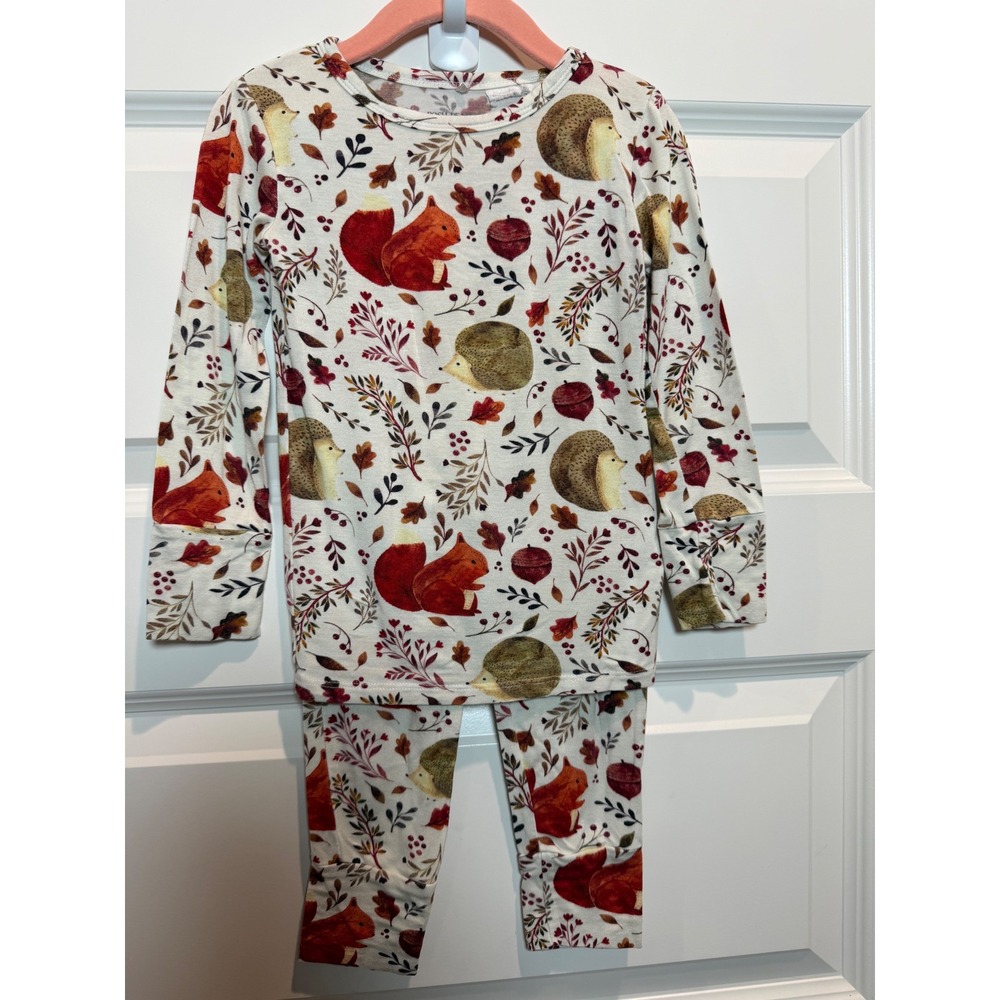 Posh Peanut 3T Woodland Squirrel Hedgehog Bamboo Viscose Pajama Set Autumn Fall